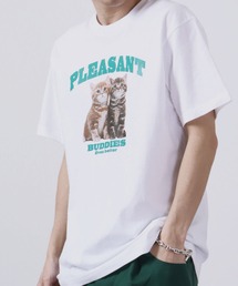 MODISH GAZE（モディシュガゼ）の「MODISH GAZE アニマルプリント半袖Tシャツ CATプリント（Tシャツ/カットソー）」