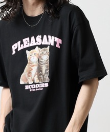MODISH GAZE（モディシュガゼ）の「MODISH GAZE アニマルプリント半袖Tシャツ CATプリント（Tシャツ/カットソー）」