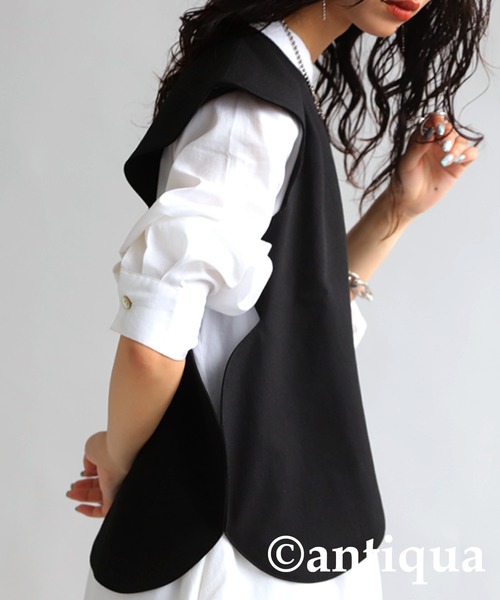 antiqua(アンティカ)の「ウェービーカットデザインベスト(ベスト・レディース・ブラック・FREE)」の7枚目の写真