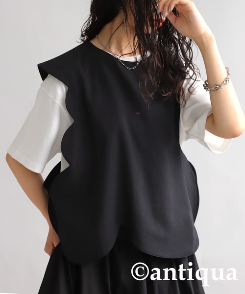 antiqua(アンティカ)の「ウェービーカットデザインベスト(ベスト・レディース・ブラック・FREE)」の9枚目の写真