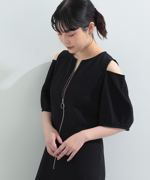 Ray BEAMS（レイビームス）の「Ray BEAMS / ショルダー スリット ジップ ワンピース（ワンピース・レディース・ブラック/ブラウン系その他5・0/1）」の16枚目の写真