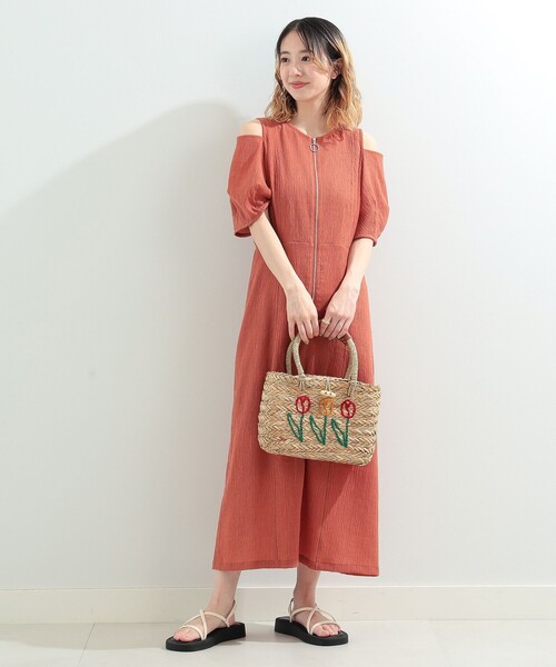 Ray BEAMS（レイビームス）の「Ray BEAMS / ショルダー スリット ジップ ワンピース（ワンピース・レディース・ブラック/ブラウン系その他5・0/1）」の3枚目の写真