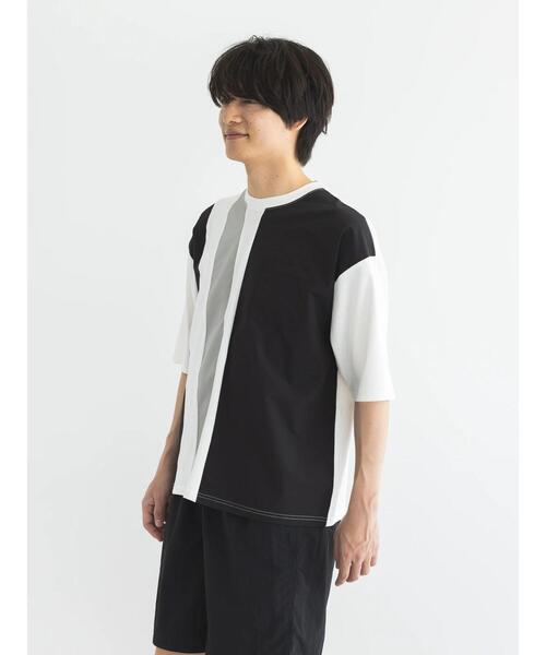 CRAFT STANDARD BOUTIQUE(クラフトスタンダードブティック)の「布帛切り替えH/S TEE-B(Tシャツ/カットソー・メンズ・オフホワイト/ブラック/カーキ・M/L/XL)」の6枚目の写真