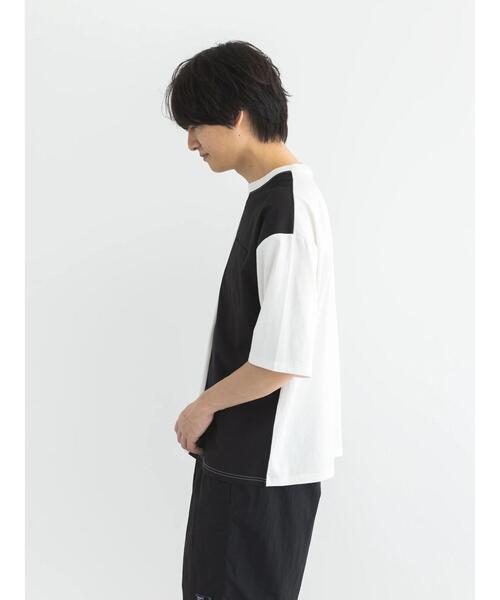 CRAFT STANDARD BOUTIQUE(クラフトスタンダードブティック)の「布帛切り替えH/S TEE-B(Tシャツ/カットソー・メンズ・オフホワイト/ブラック/カーキ・M/L/XL)」の7枚目の写真