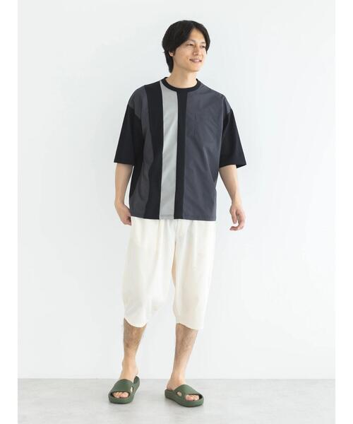 CRAFT STANDARD BOUTIQUE(クラフトスタンダードブティック)の「布帛切り替えH/S TEE-B(Tシャツ/カットソー・メンズ・オフホワイト/ブラック/カーキ・M/L/XL)」の21枚目の写真