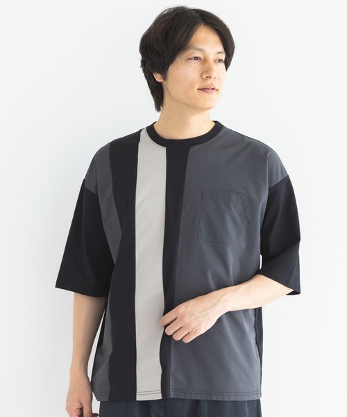 CRAFT STANDARD BOUTIQUE(クラフトスタンダードブティック)の「布帛切り替えH/S TEE-B(Tシャツ/カットソー・メンズ・オフホワイト/ブラック/カーキ・M/L/XL)」の2枚目の写真