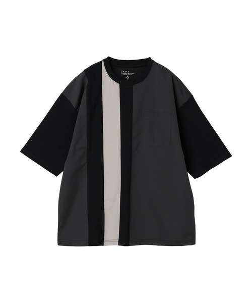CRAFT STANDARD BOUTIQUE(クラフトスタンダードブティック)の「布帛切り替えH/S TEE-B(Tシャツ/カットソー・メンズ・オフホワイト/ブラック/カーキ・M/L/XL)」の4枚目の写真