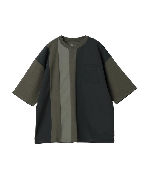 CRAFT STANDARD BOUTIQUE(クラフトスタンダードブティック)の「布帛切り替えH/S TEE-B(Tシャツ/カットソー・メンズ・オフホワイト/ブラック/カーキ・M/L/XL)」の5枚目の写真