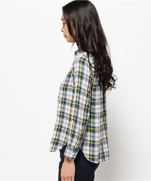 OUTLET（アウトレット）の「【CIAOPANIC TYPY】Wガーゼチェックカシュクールシャツ（シャツ/ブラウス・レディース・ホワイト・SMALL）」の3枚目の写真