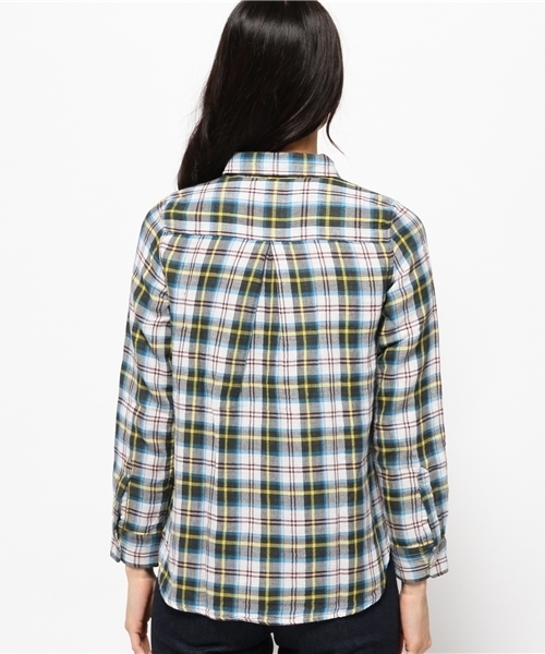 OUTLET（アウトレット）の「【CIAOPANIC TYPY】Wガーゼチェックカシュクールシャツ（シャツ/ブラウス・レディース・ホワイト・SMALL）」の4枚目の写真