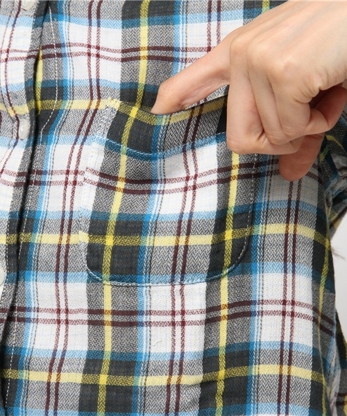 OUTLET（アウトレット）の「【CIAOPANIC TYPY】Wガーゼチェックカシュクールシャツ（シャツ/ブラウス・レディース・ホワイト・SMALL）」の8枚目の写真
