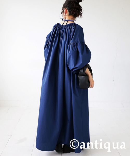 前後2wayボリュームスリーブワンピース（ワンピース）｜antiqua