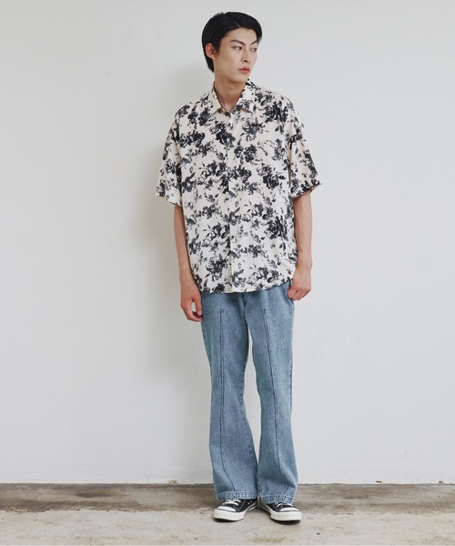 Magine(マージン)の「【SELECT】IR:モノトーン総柄半袖シャツ(シャツ/ブラウス・メンズ・ホワイト/ブラック/ホワイト系その他/ブラック系その他・M/L/XL)」の7枚目の写真