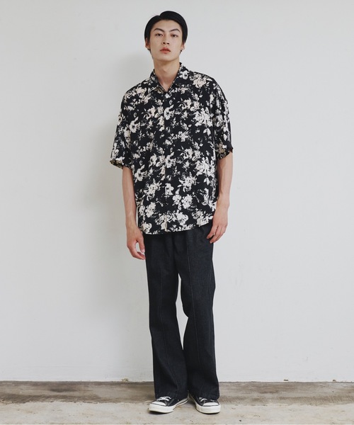 Magine(マージン)の「【SELECT】IR:モノトーン総柄半袖シャツ(シャツ/ブラウス・メンズ・ホワイト/ブラック/ホワイト系その他/ブラック系その他・M/L/XL)」の14枚目の写真
