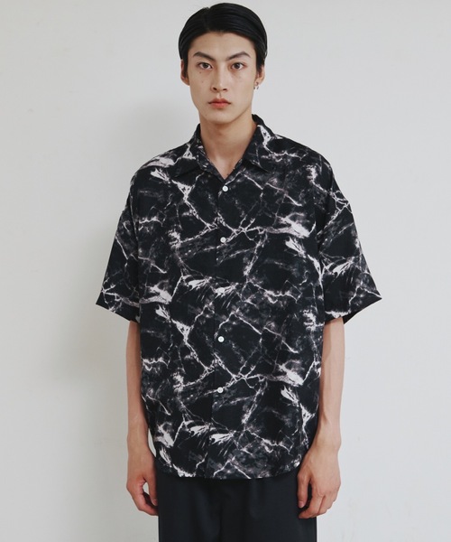 Magine(マージン)の「【SELECT】IR:モノトーン総柄半袖シャツ(シャツ/ブラウス・メンズ・ホワイト/ブラック/ホワイト系その他/ブラック系その他・M/L/XL)」の22枚目の写真