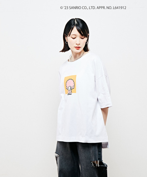 ■新品【MY MELODY】【接触冷感】総柄開襟シャツ マイスウィートピアノ MY MELODY】【接触冷感】総柄開襟シャツ(シャツ＆ブラウス