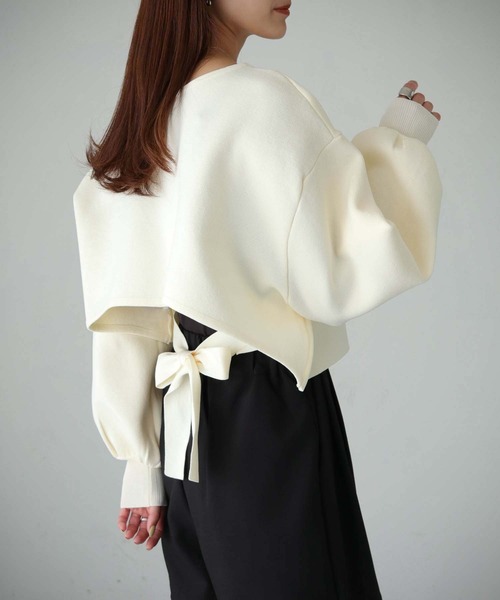 cheriella（シェリエラ）の「【cheriella】WEB限定マルチWAYカシュクールニットカーディガン（カーディガン/ボレロ・レディース・アイボリー/ライトグレー/ブラック/ブルー/グリーン/ブラウン・M）」の22枚目の写真