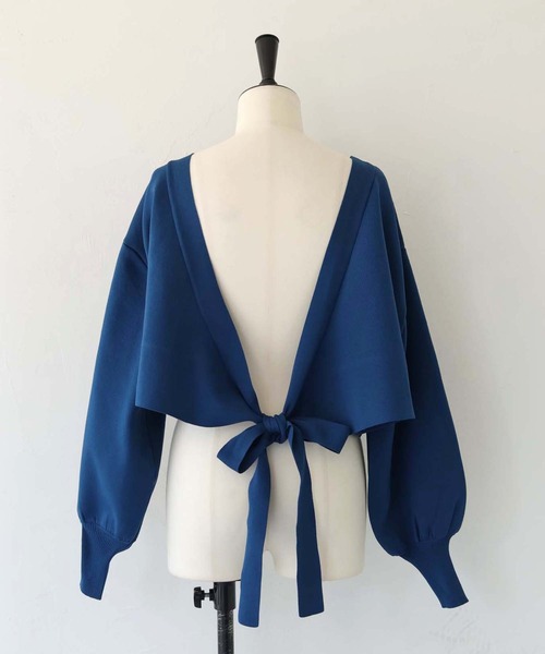 cheriella（シェリエラ）の「【cheriella】WEB限定マルチWAYカシュクールニットカーディガン（カーディガン/ボレロ・レディース・アイボリー/ライトグレー/ブラック/ブルー/グリーン/ブラウン・M）」の8枚目の写真