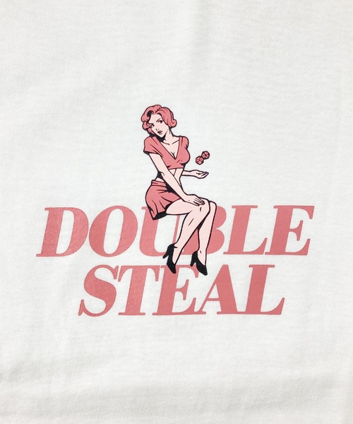 DOUBLE STEAL（ダブルスティール）の「ガール＆ダイス 長袖Tシャツ（Tシャツ/カットソー・メンズ・ホワイト/ブラック・MEDIUM/LARGE/X-LARGE）」の5枚目の写真