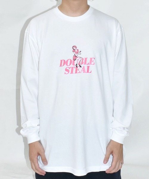 DOUBLE STEAL（ダブルスティール）の「ガール＆ダイス 長袖Tシャツ（Tシャツ/カットソー・メンズ・ホワイト/ブラック・MEDIUM/LARGE/X-LARGE）」の6枚目の写真