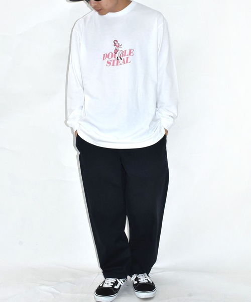 DOUBLE STEAL（ダブルスティール）の「ガール＆ダイス 長袖Tシャツ（Tシャツ/カットソー・メンズ・ホワイト/ブラック・MEDIUM/LARGE/X-LARGE）」の7枚目の写真