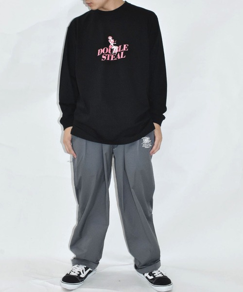 DOUBLE STEAL（ダブルスティール）の「ガール＆ダイス 長袖Tシャツ（Tシャツ/カットソー・メンズ・ホワイト/ブラック・MEDIUM/LARGE/X-LARGE）」の9枚目の写真