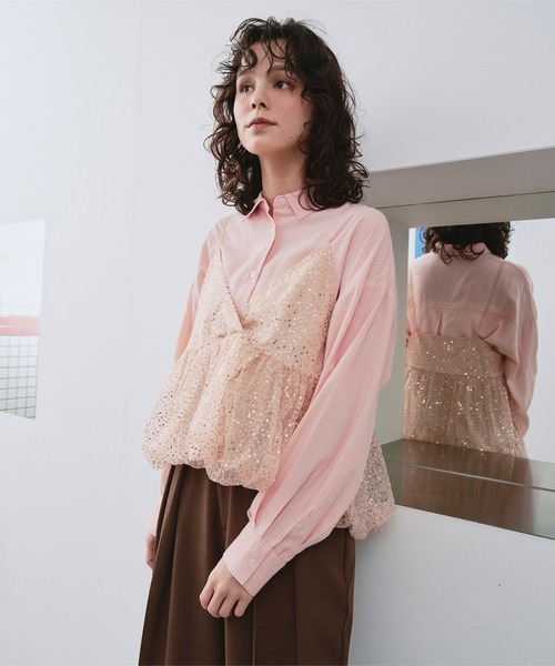 titivate（ティティベイト）の「襟付ベーシックシャツ（シャツ/ブラウス・レディース・オフホワイト/オリーブ/ブルー系その他/ブルー/ピンク/ブルー系その他2/ピンク系その他/イエロー系その他/ブラック系その他・M/L/S）」の15枚目の写真