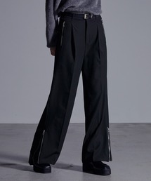 Loose/ルース | ドレープモード ワイドストレートフレアジップスラックス【セットアップ対応】(スラックス)