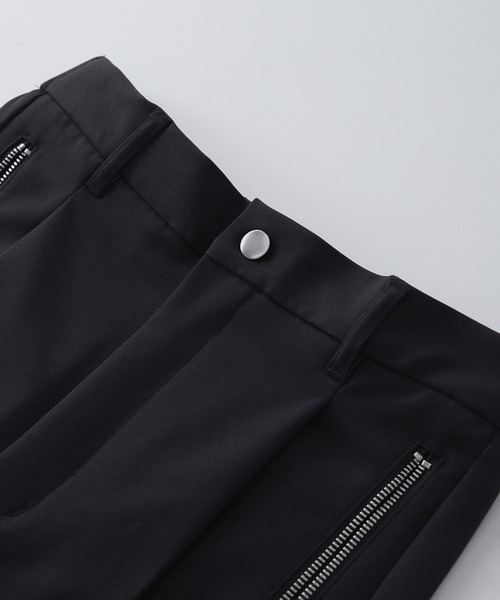 Loose/ルース（ルース）の「ドレープモード ワイドストレートフレアジップスラックス【セットアップ対応】（スラックス・メンズ・グレー系その他/ブラック/ダークグレー・L/XS/M/S）」の12枚目の写真