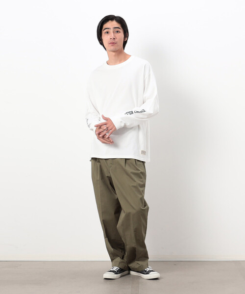 Purple&Yellow(パープルアンドイエロー)の「メッセージプリント 長袖Tシャツ(Tシャツ/カットソー・メンズ・マルチ/ホワイト/ブラック・S/L/M)」の4枚目の写真