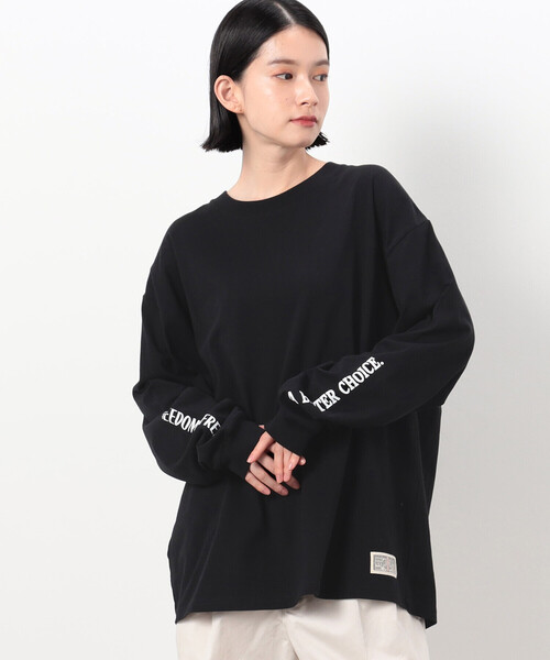 Purple&Yellow(パープルアンドイエロー)の「メッセージプリント 長袖Tシャツ(Tシャツ/カットソー・メンズ・マルチ/ホワイト/ブラック・S/L/M)」の12枚目の写真