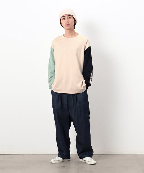 Purple&Yellow(パープルアンドイエロー)の「メッセージプリント 長袖Tシャツ(Tシャツ/カットソー・メンズ・マルチ/ホワイト/ブラック・S/L/M)」の14枚目の写真