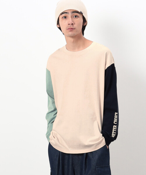 Purple&Yellow(パープルアンドイエロー)の「メッセージプリント 長袖Tシャツ(Tシャツ/カットソー・メンズ・マルチ/ホワイト/ブラック・S/L/M)」の16枚目の写真