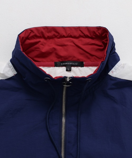 Revo.（レボ）の「ワンポイント刺繍 ハーフジップ スタンドネック ナイロン アノラック ブルゾン（ナイロンジャケット・メンズ・ブラック/ターコイズブルー/ネイビー/オフホワイト・L/M）」の6枚目の写真