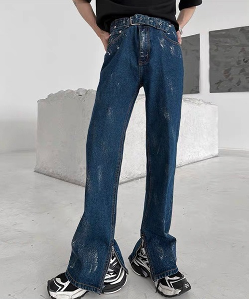 専用です！美品RHC裾ダメージジーンズ クロップド丈デニムRonHermanvi △ダメージ加工デニムパンツ 裾ジップ（デニムパンツ