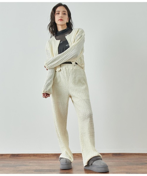 ANAP（アナップ）の「ジャガードカットブルゾン【セットアップ対応】（ブルゾン・レディース・オフホワイト/ブラック・FREE）」の9枚目の写真