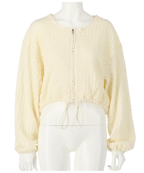 ANAP（アナップ）の「ジャガードカットブルゾン【セットアップ対応】（ブルゾン・レディース・オフホワイト/ブラック・FREE）」の16枚目の写真