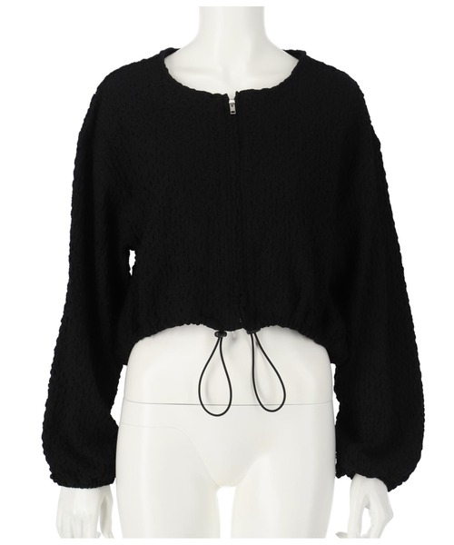 ANAP（アナップ）の「ジャガードカットブルゾン【セットアップ対応】（ブルゾン・レディース・オフホワイト/ブラック・FREE）」の17枚目の写真