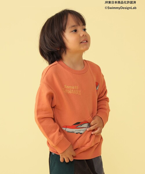 BEAMS mini(ビームスミニ)の「BEAMS mini / カンガルーポケット 刺繍 スウェット プルオーバー 23FW(90~150cm)(スウェット・キッズ・ライトグレー/ブルー系その他4/オレンジ・140/120/90/150/110/100/130)」の1枚目の写真