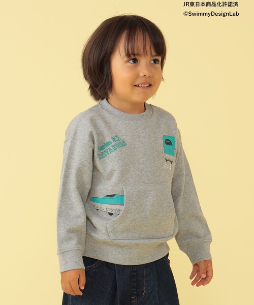 BEAMS mini(ビームスミニ)の「BEAMS mini / カンガルーポケット 刺繍 スウェット プルオーバー 23FW(90~150cm)(スウェット・キッズ・ライトグレー/ブルー系その他4/オレンジ・140/120/90/150/110/100/130)」の4枚目の写真