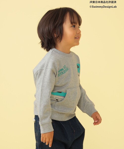 BEAMS mini(ビームスミニ)の「BEAMS mini / カンガルーポケット 刺繍 スウェット プルオーバー 23FW(90~150cm)(スウェット・キッズ・ライトグレー/ブルー系その他4/オレンジ・140/120/90/150/110/100/130)」の5枚目の写真