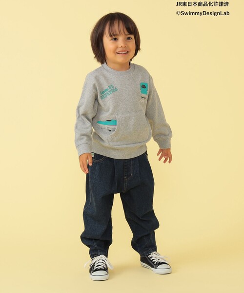 BEAMS mini(ビームスミニ)の「BEAMS mini / カンガルーポケット 刺繍 スウェット プルオーバー 23FW(90~150cm)(スウェット・キッズ・ライトグレー/ブルー系その他4/オレンジ・140/120/90/150/110/100/130)」の6枚目の写真