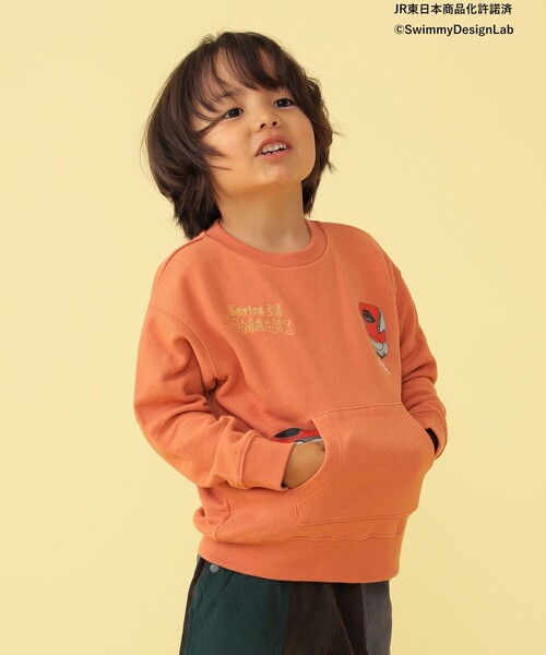 BEAMS mini(ビームスミニ)の「BEAMS mini / カンガルーポケット 刺繍 スウェット プルオーバー 23FW(90~150cm)(スウェット・キッズ・ライトグレー/ブルー系その他4/オレンジ・140/120/90/150/110/100/130)」の9枚目の写真