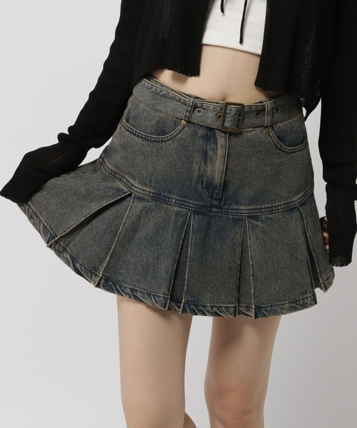 3.3 Field Trip （3.3フィールドトリップ）の「3.3 Field Trip／プリーツデニムスカート 2977561（デニムスカート・レディース・ブルー/ブラック/ピンク/グレー/ダークブルー・FREE）」の4枚目の写真