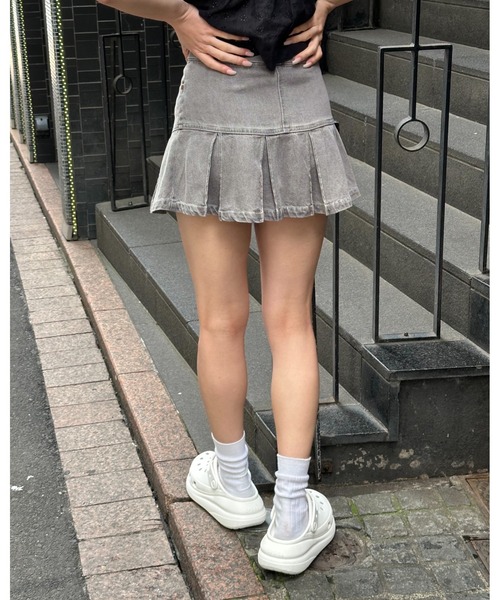 3.3 Field Trip （3.3フィールドトリップ）の「3.3 Field Trip／プリーツデニムスカート 2977561（デニムスカート・レディース・ブルー/ブラック/ピンク/グレー/ダークブルー・FREE）」の21枚目の写真