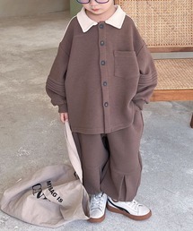 aimoha（アイモハ）の「aimoha-KIDS- 子供服 　バイカラー厚手カットソーセットアップ（セットアップ・キッズ）」