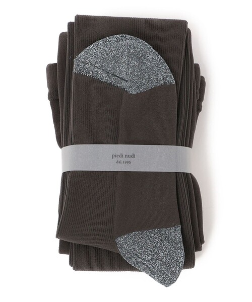 Piedi Nudi（ピエディヌーディ）の「Piedi Nudi:リブ タイツ（タイツ/ストッキング・レディース・ブラック/ダークグレー・ONE SIZE）」の2枚目の写真