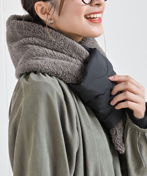 rps（アールピーエス）の「さしこみキルトマフラー（マフラー・レディース・カーキ/ブラック/ダークベージュ・フリー）」の9枚目の写真