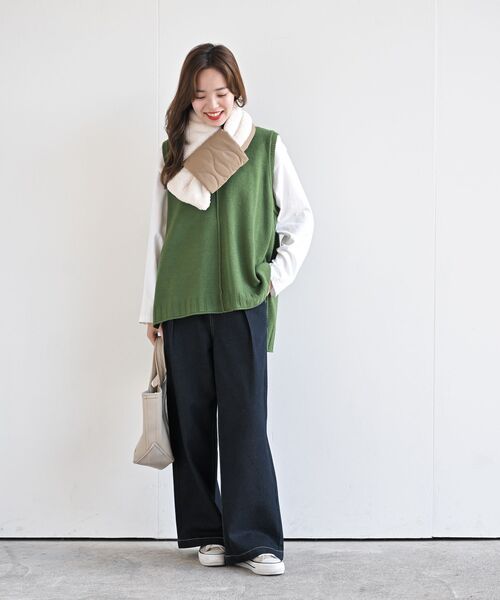 rps（アールピーエス）の「さしこみキルトマフラー（マフラー・レディース・カーキ/ブラック/ダークベージュ・フリー）」の16枚目の写真