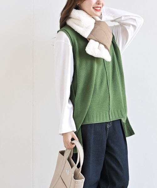 rps（アールピーエス）の「さしこみキルトマフラー（マフラー・レディース・カーキ/ブラック/ダークベージュ・フリー）」の17枚目の写真